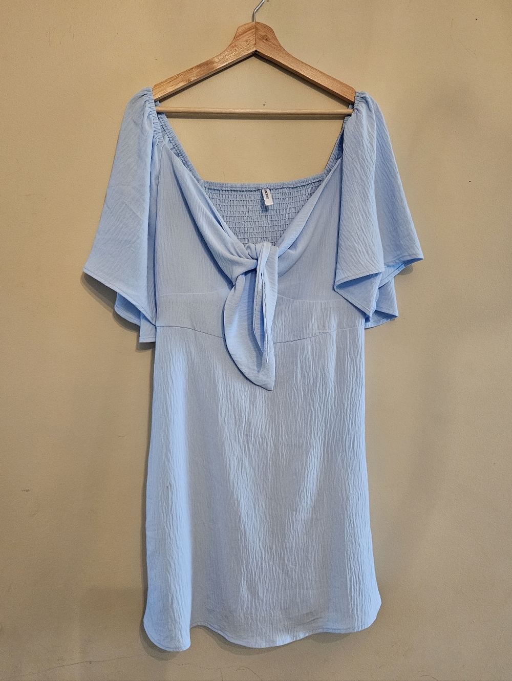 Light Blue Tie-Front Summer Dress - Picture 3 of 10